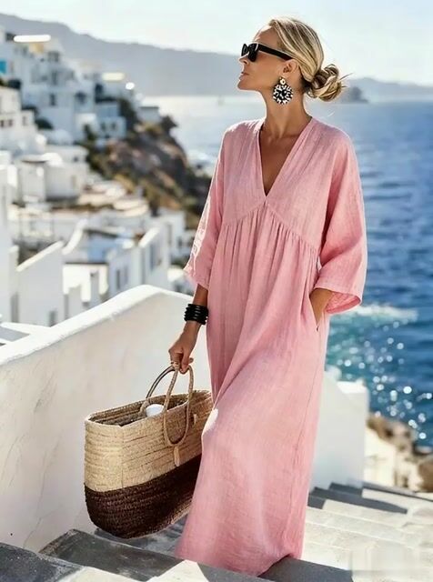 Women'S Casual Solid Color  Dress