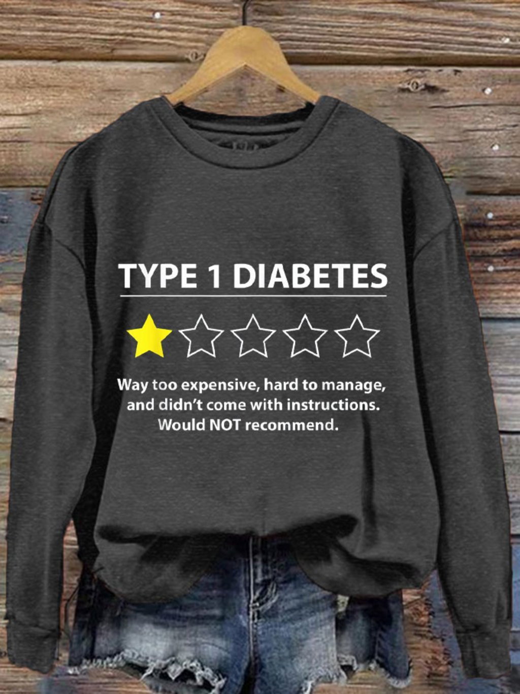 Women's Funny Type1 Diabetes Awareness Printed Sweatshirt