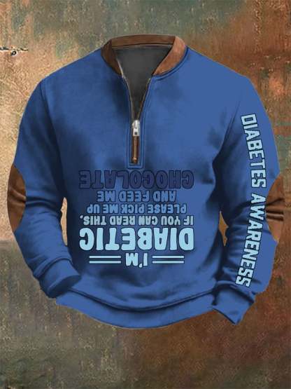Men'S Retro Funny Diabetic Upside Down Diabetics Diabetes Awareness Printed Sweatshirt