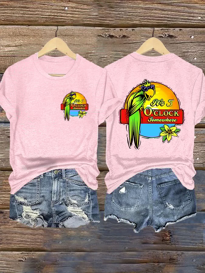 Retro 5 O'clock Print T-Shirt