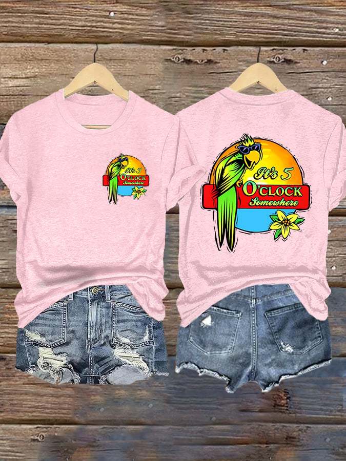 Retro 5 O'clock Print T-Shirt