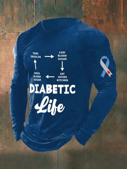 Men's Funny Circle Life Diabetes Awareness Top
