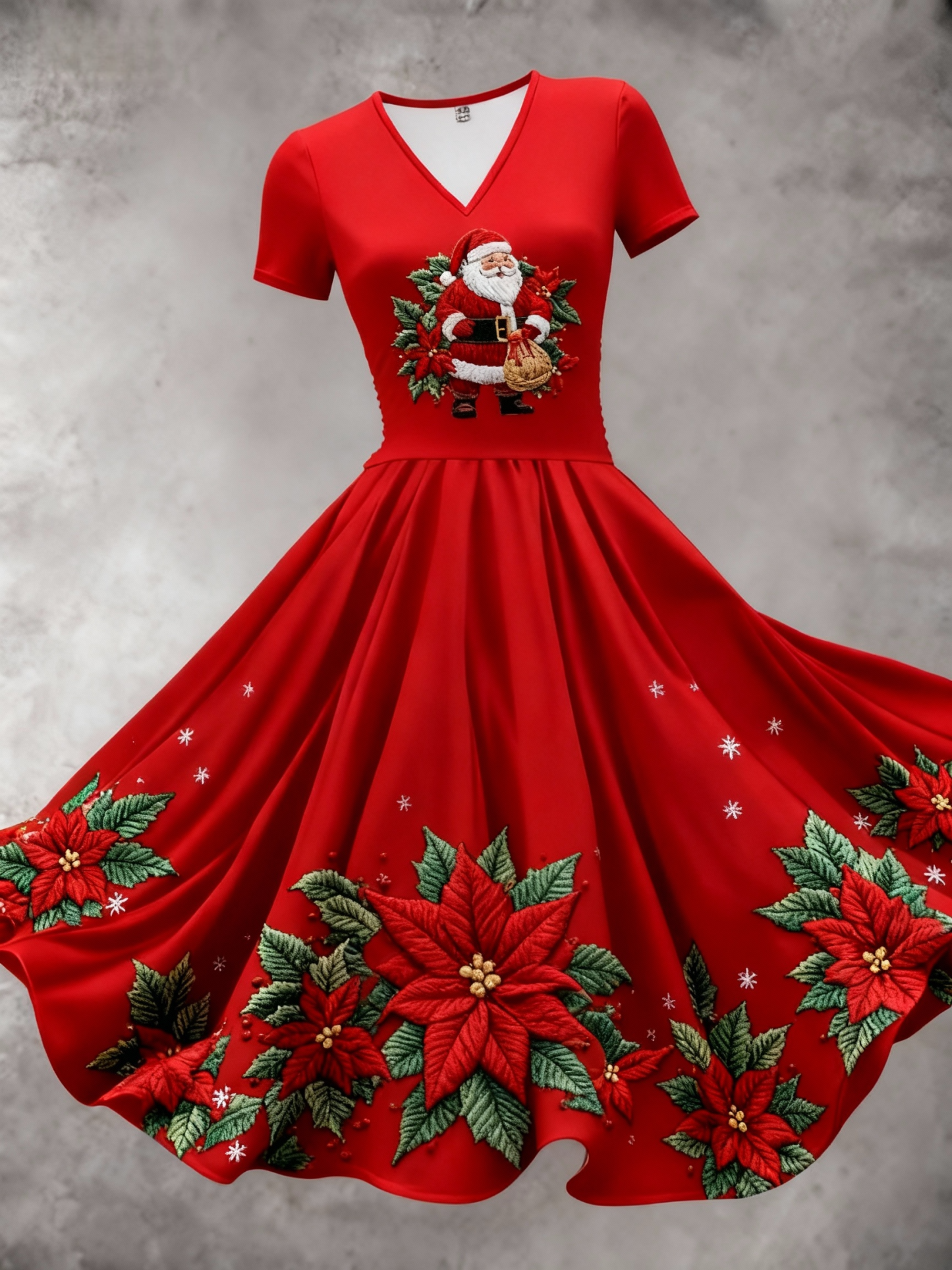 Women's Christmas Santa Claus Art Print Casual Dress