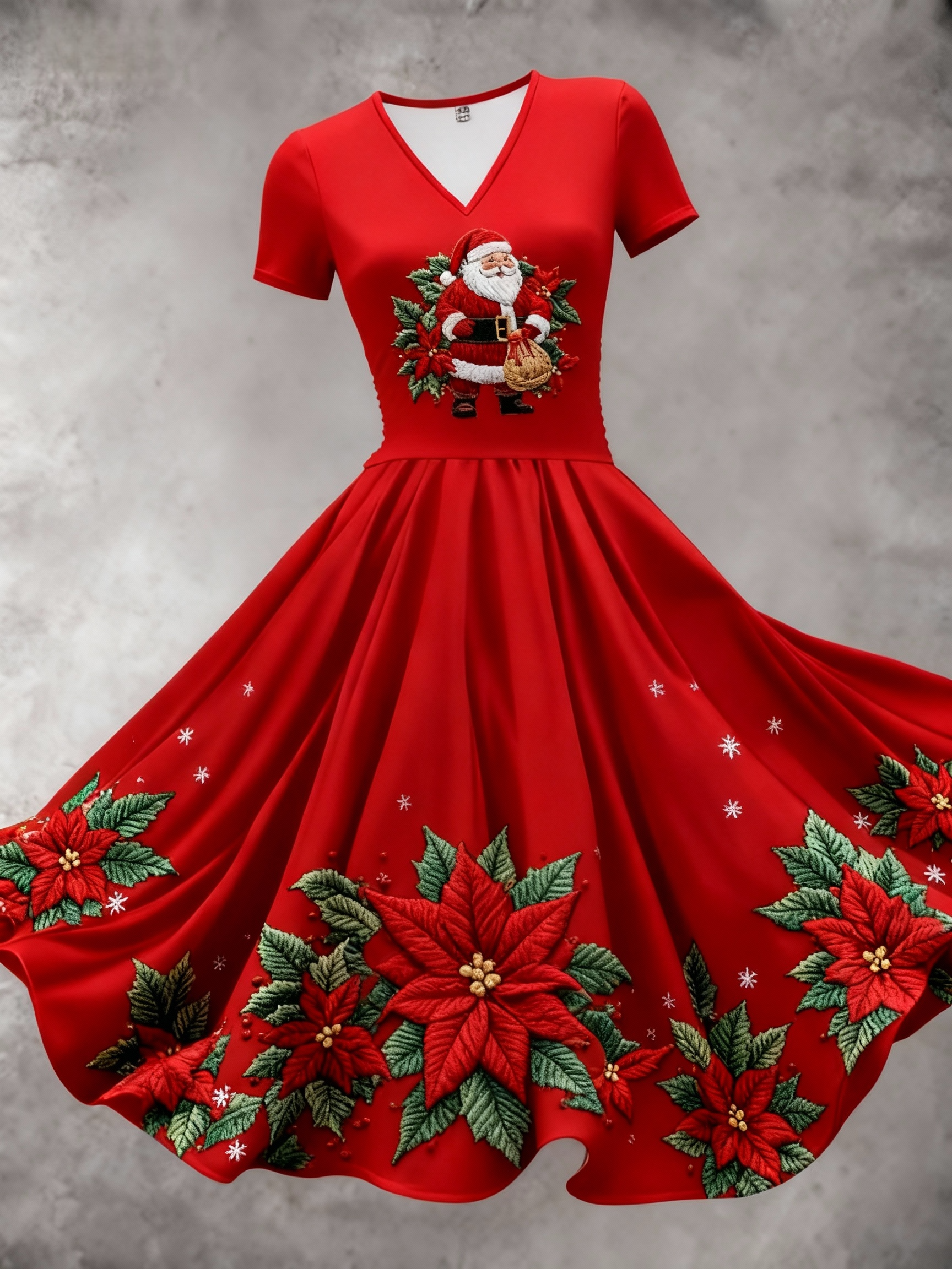 Women's Christmas Santa Claus Art Print Casual Dress