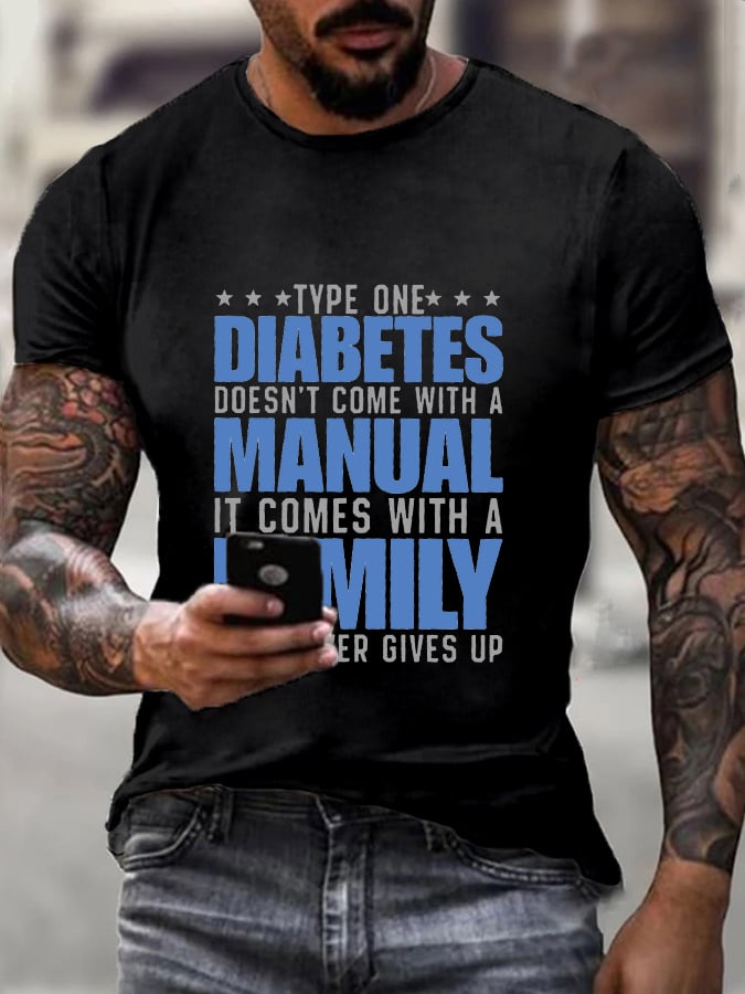 Men's Diabetes Awareness Casual T-Shirt