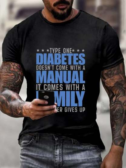 Men's Diabetes Awareness Casual T-Shirt