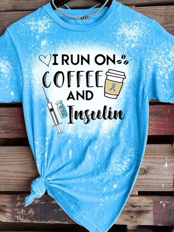 Diabetes Awareness We Wear Blue Print in November Print T-Shirt