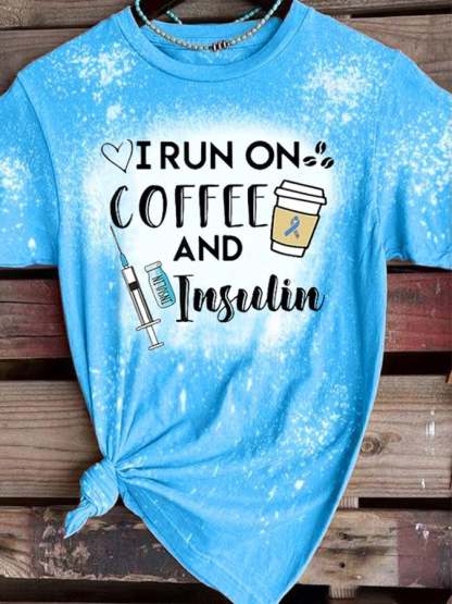 Diabetes Awareness We Wear Blue Print in November Print T-Shirt