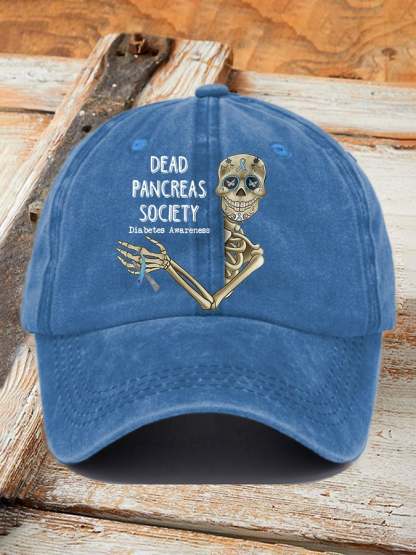 Retro Diabetes Awareness Dead Pancreas Society Print Baseball Cap