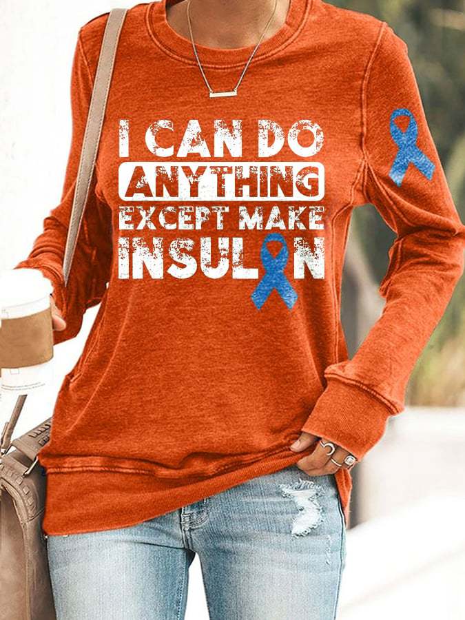 Women's Diabetes Awareness Printed Sweatshirt