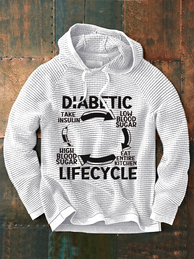Men's Diabetic Life Cycle Diabetes Support Awareness Print Sweatshirt