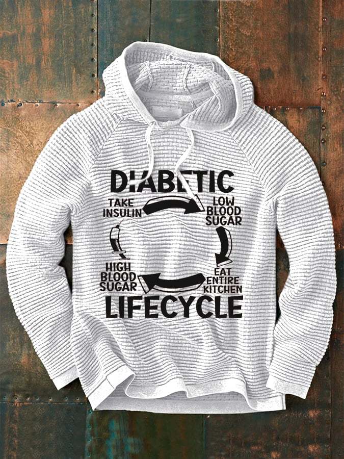 Men's Diabetic Life Cycle Diabetes Support Awareness Print Sweatshirt