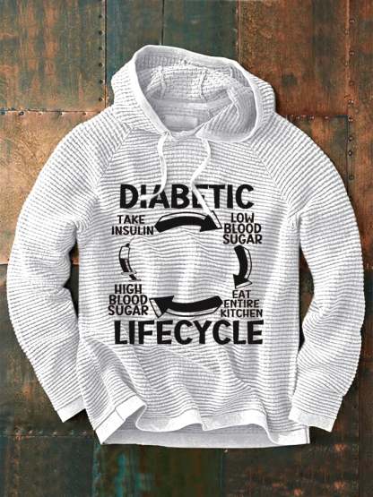 Men's Diabetic Life Cycle Diabetes Support Awareness Print Sweatshirt