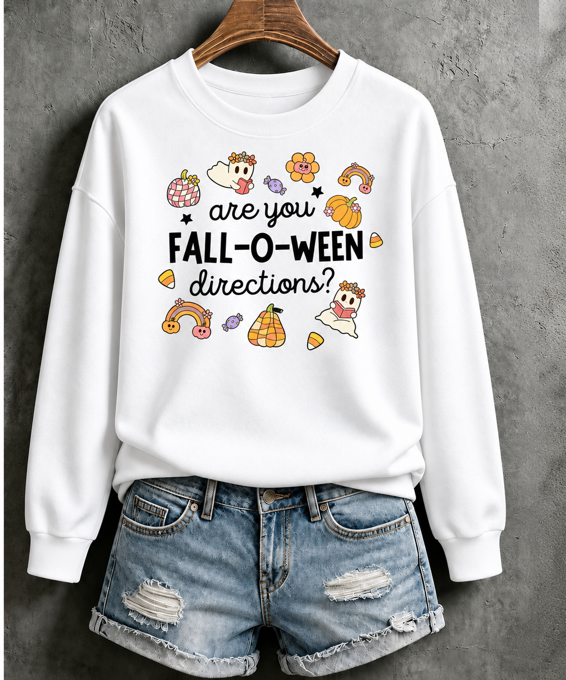 Are You Fall-O-Ween Directions Funny It’s A Good Day For Learning Print Sweatshirt