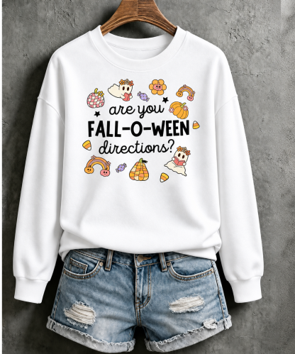 Are You Fall-O-Ween Directions Funny It’s A Good Day For Learning Print Sweatshirt