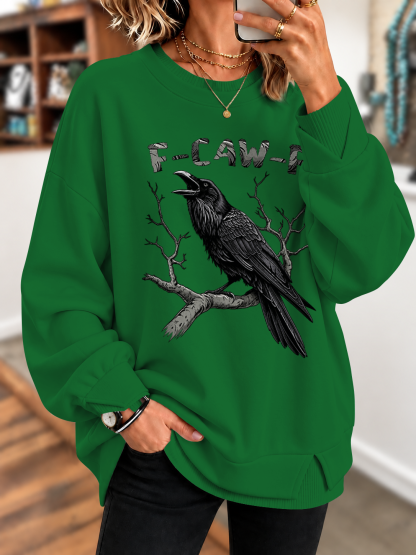 F-Caw-F Crow Pinted Sweatshirt