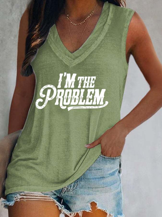 Women's I'M The Problem Western Country Music Print Casual Vest