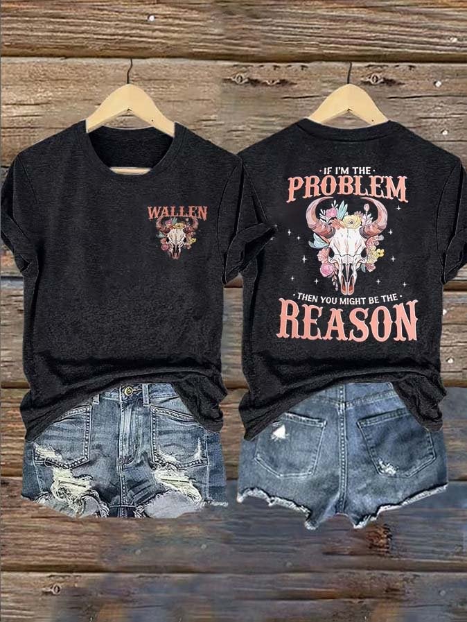 Women's   If I'm The Problem You Might Be The Reason Est 1993 Printed Short-Sleeved T-Shirt