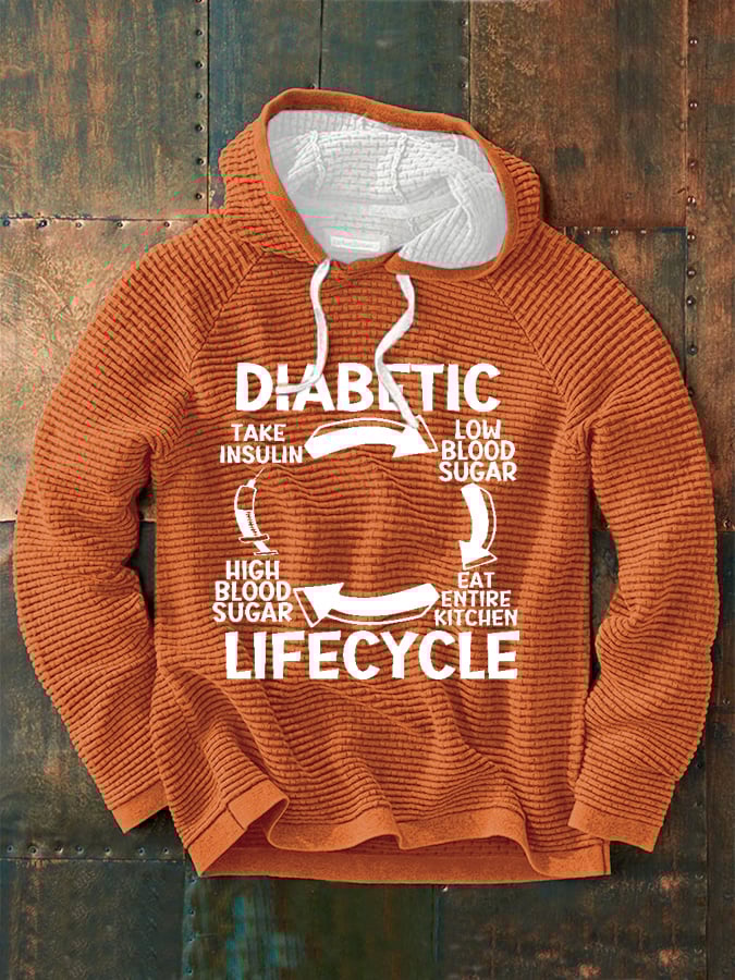 Men's Diabetic Life Cycle Diabetes Support Awareness Print Sweatshirt