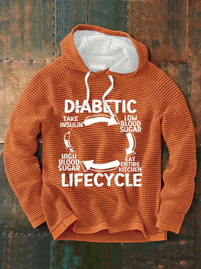 Men's Diabetic Life Cycle Diabetes Support Awareness Print Sweatshirt