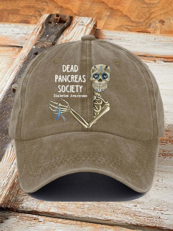Retro Diabetes Awareness Dead Pancreas Society Print Baseball Cap