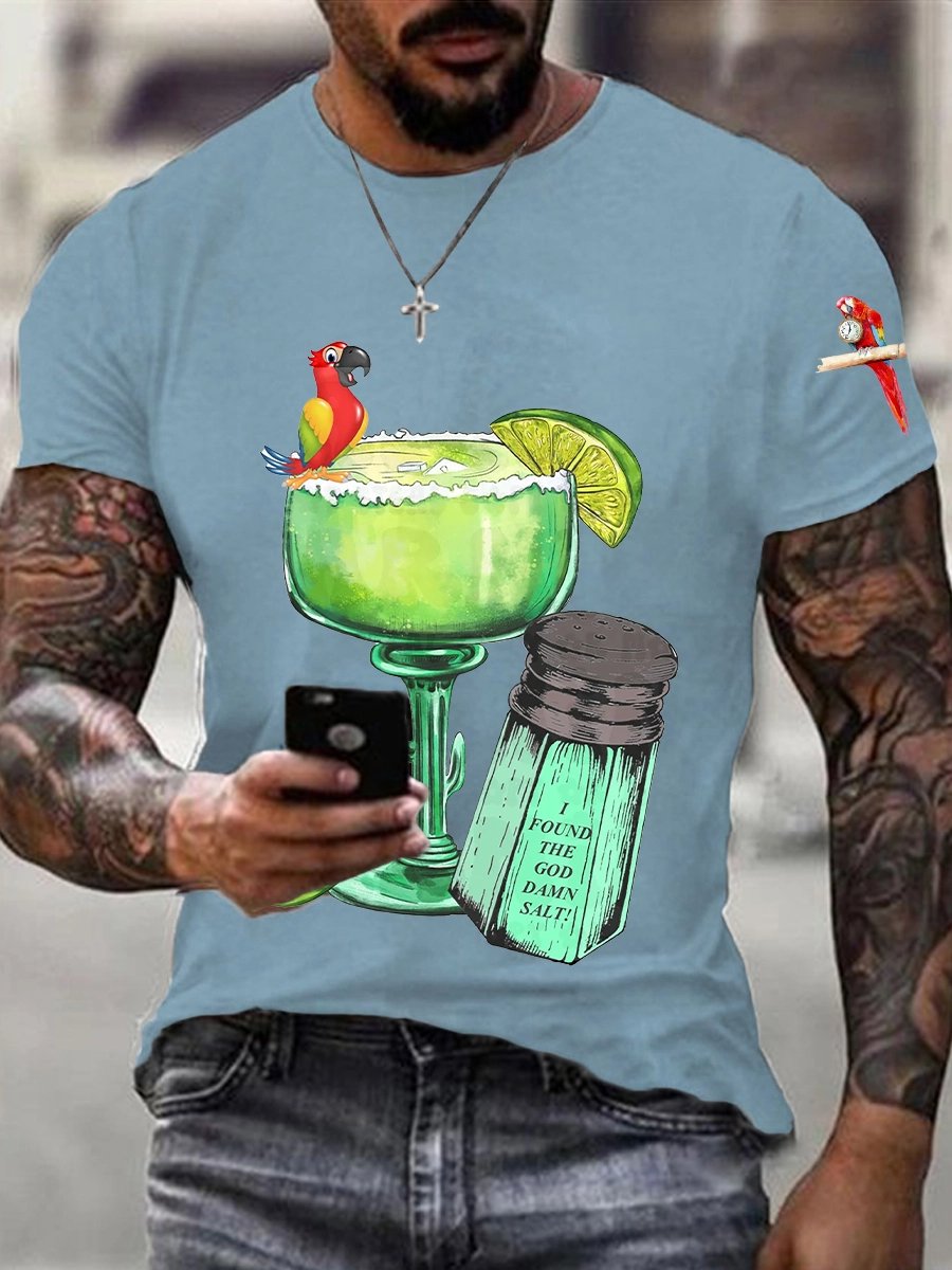 Men's Retro I‘m Retired Resort Hawaiian Print T-Shirt