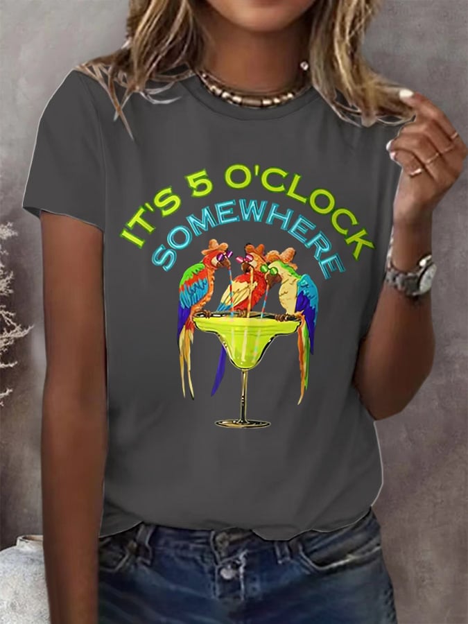 Women's Retro 5 O'clock Print T-Shirt