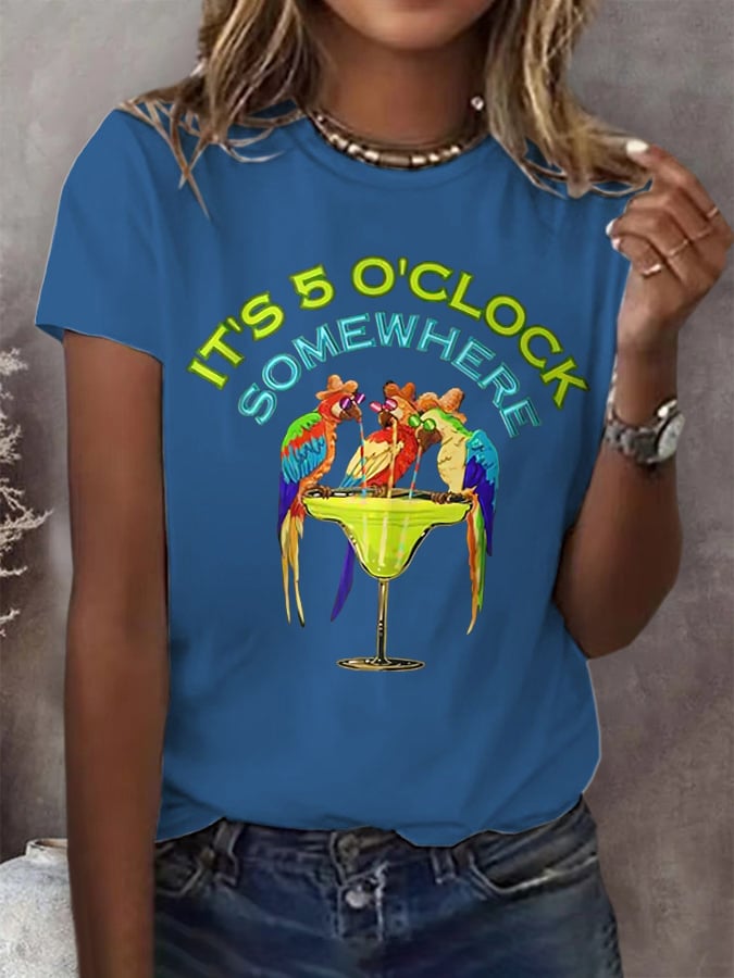 Women's Retro 5 O'clock Print T-Shirt