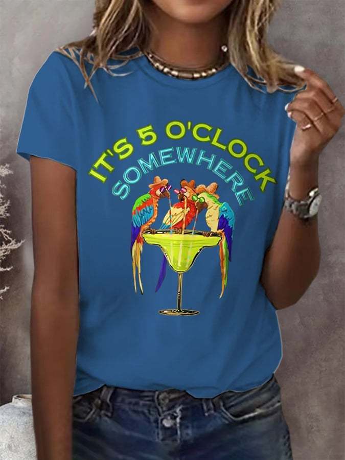 Women's Retro 5 O'clock Print T-Shirt