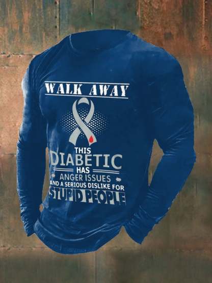 Men's Funny Walk Away This Diabetic Has Anger Issue Diabetes Awareness Top