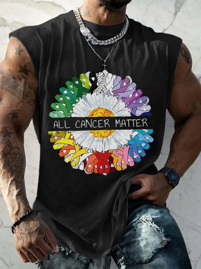 Men's Casual All Cancer Matter Shirt Printed Tank Top