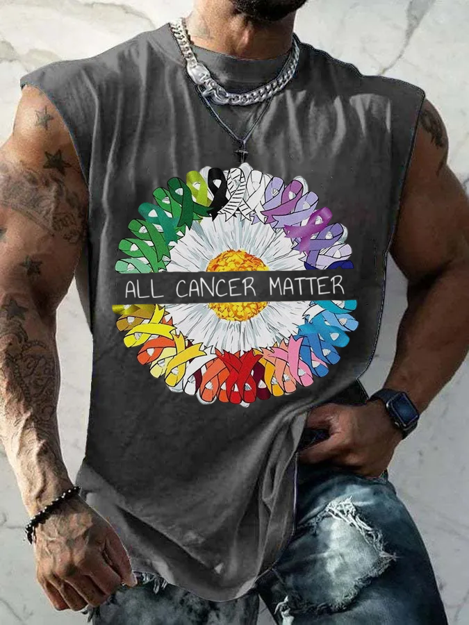 Men's Casual All Cancer Matter Shirt Printed Tank Top