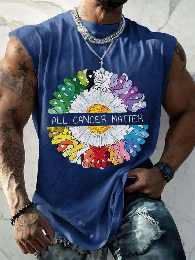 Men's Casual All Cancer Matter Shirt Printed Tank Top