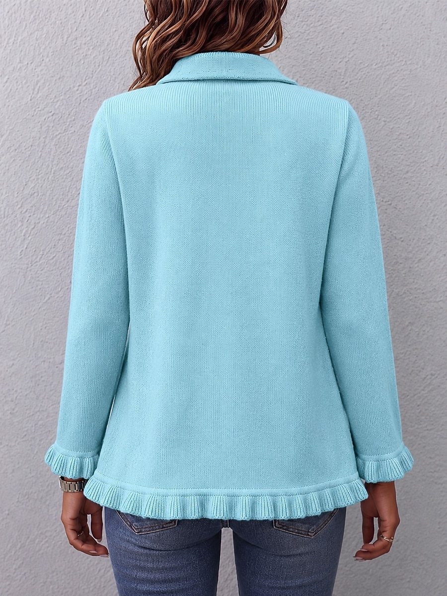 Women's Cardigan Fashion Daily Casual Ribbed Cardigan