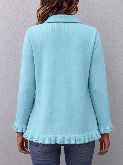 Women's Cardigan Fashion Daily Casual Ribbed Cardigan