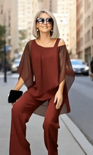 Women's Irregular Blouse + Linen Trousers Summer Women's Two-Piece Set
