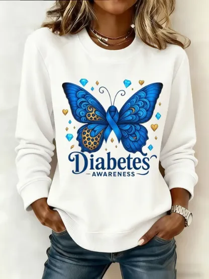 Diabetes Awareness Awareness Art Print Casual Sweatshirt