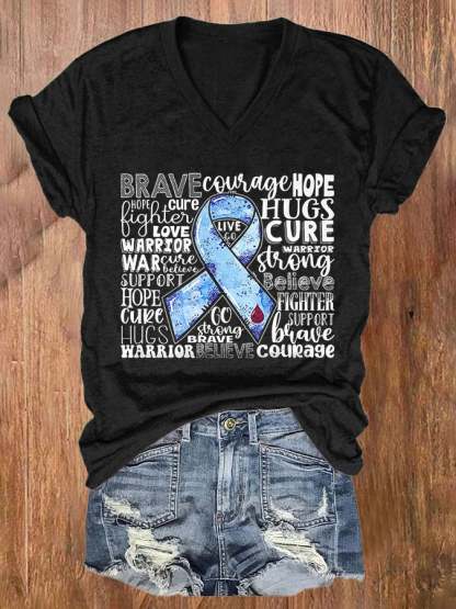 Women's Casual Diabetes Awareness Printed Short Sleeve T-Shirt