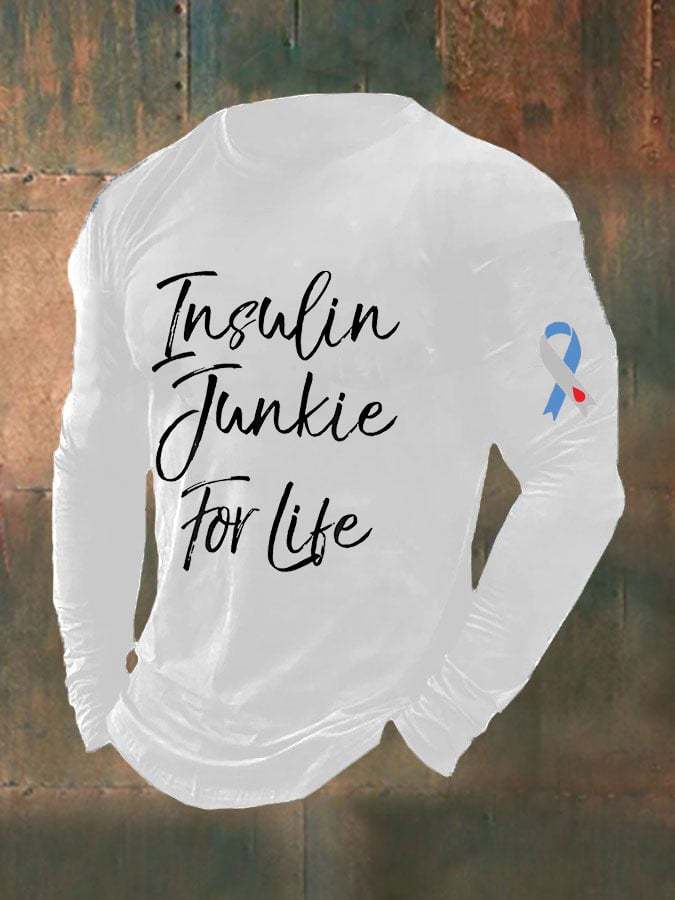 Men's Funny Insulin Junkie for Life Diabetes Awareness Top