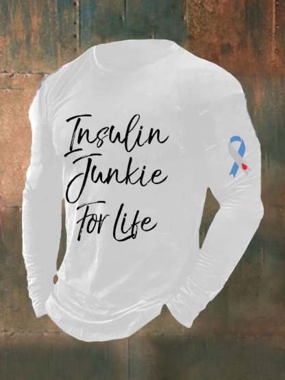 Men's Funny Insulin Junkie for Life Diabetes Awareness Top