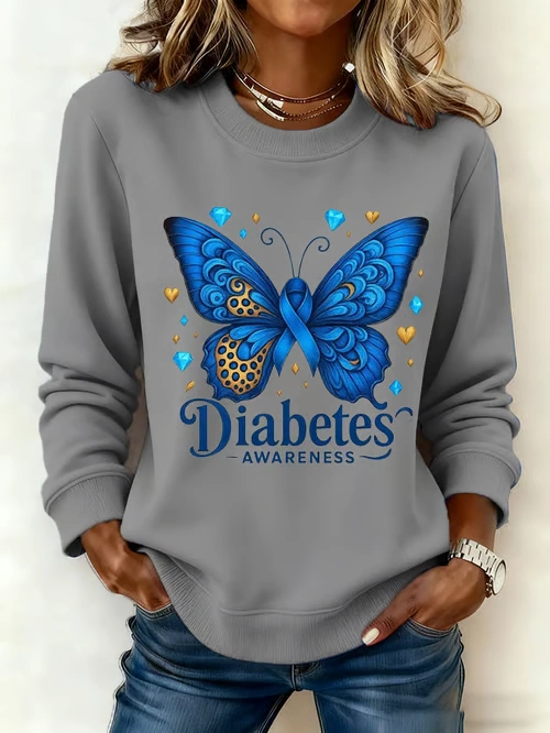 Diabetes Awareness Awareness Art Print Casual Sweatshirt