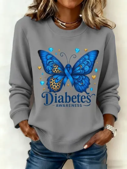Diabetes Awareness Awareness Art Print Casual Sweatshirt