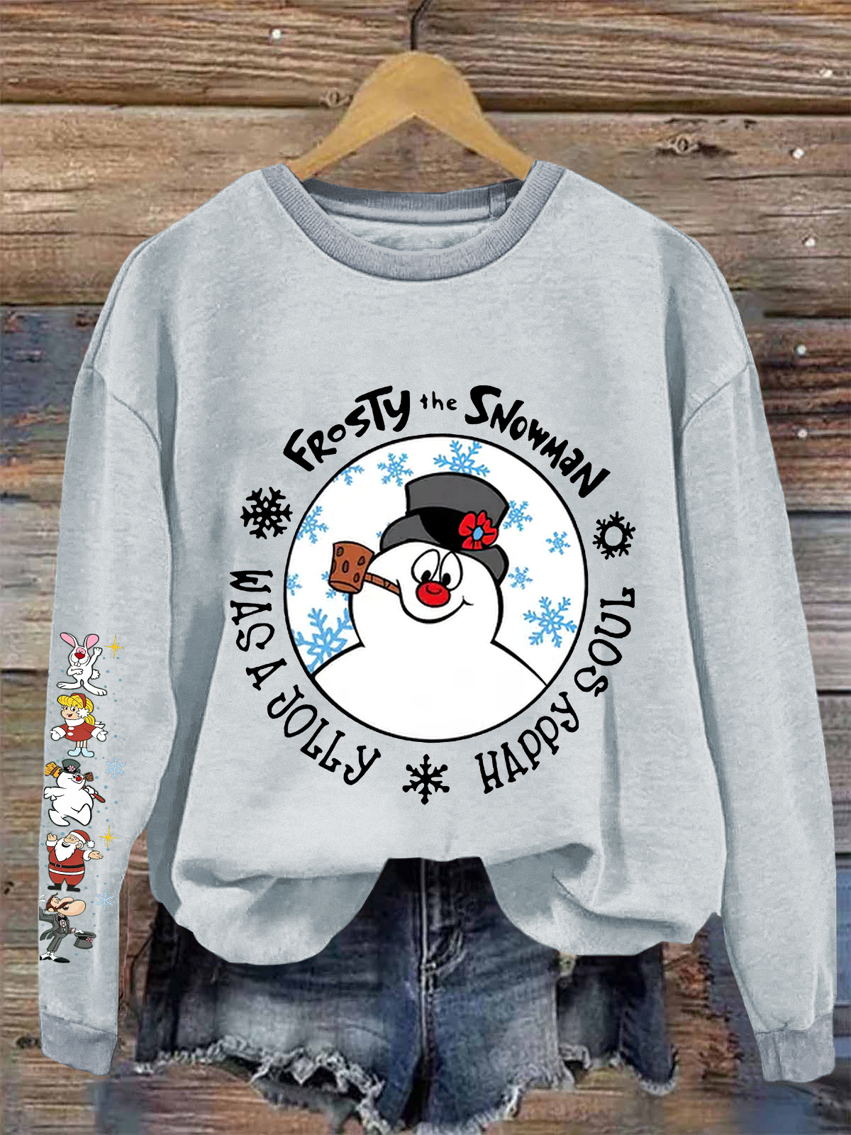 Frosty The Snowman Printed Fleece-lined Unisex Sweatshirt
