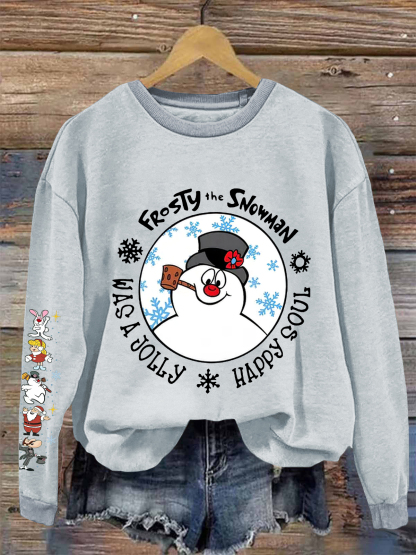Frosty The Snowman Printed Fleece-lined Unisex Sweatshirt