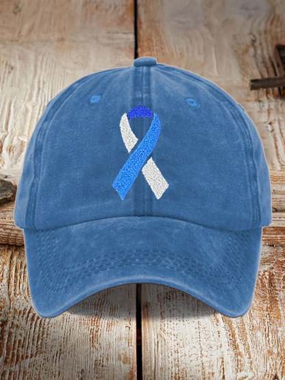 Unisex Printed Diabetes Awareness Washed Distressed Hat