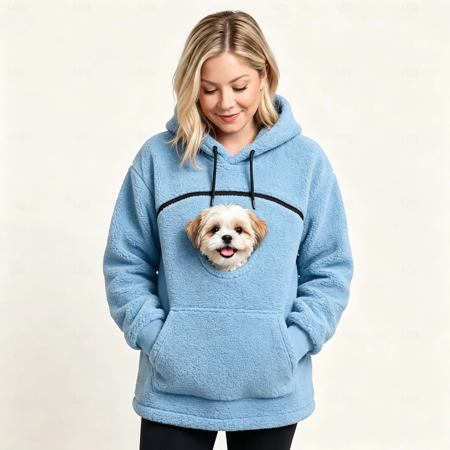 Christmas Bonding Pouch Hoodie Pet Lover Gifts Small Pet Carrier Cat Dog Cute Fleece Cozy for Women