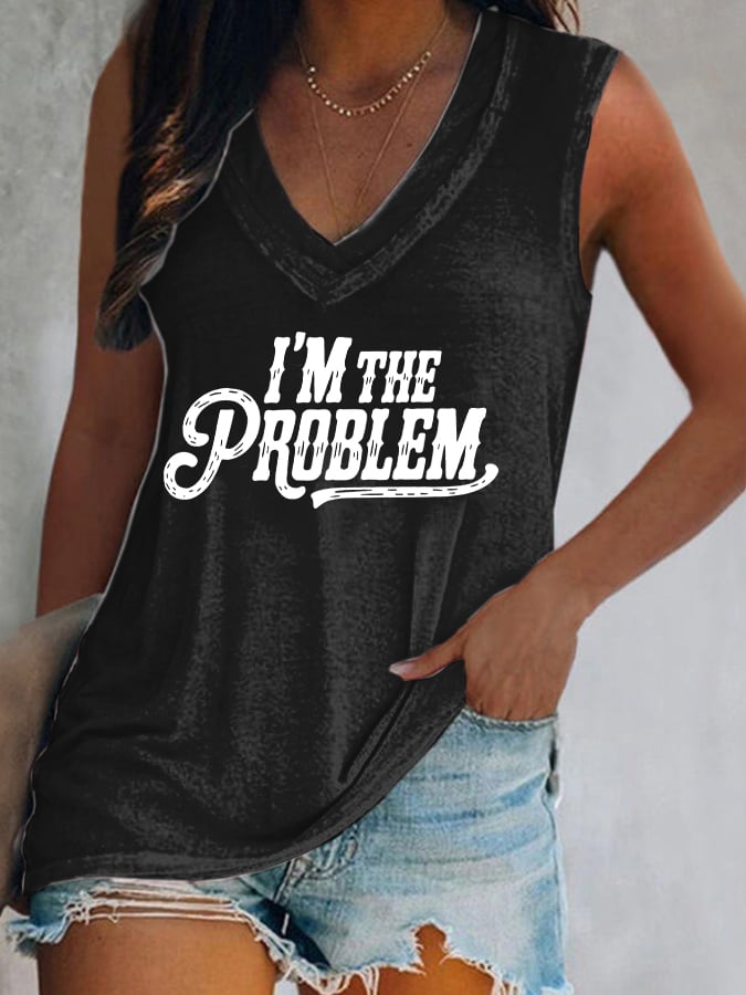 Women's I'M The Problem Western Country Music Print Casual Vest