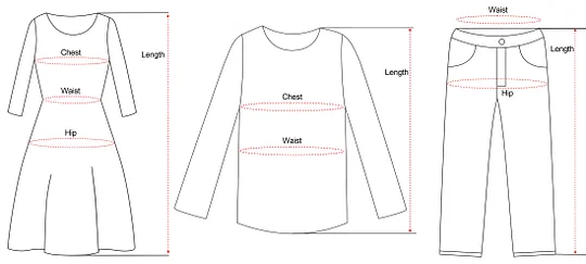 Size chart example image