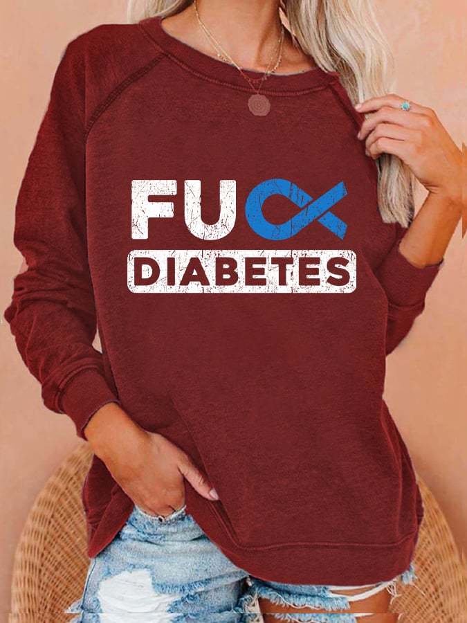 Women's Diabetes Awareness FUCK Diabetes Sweatshirt