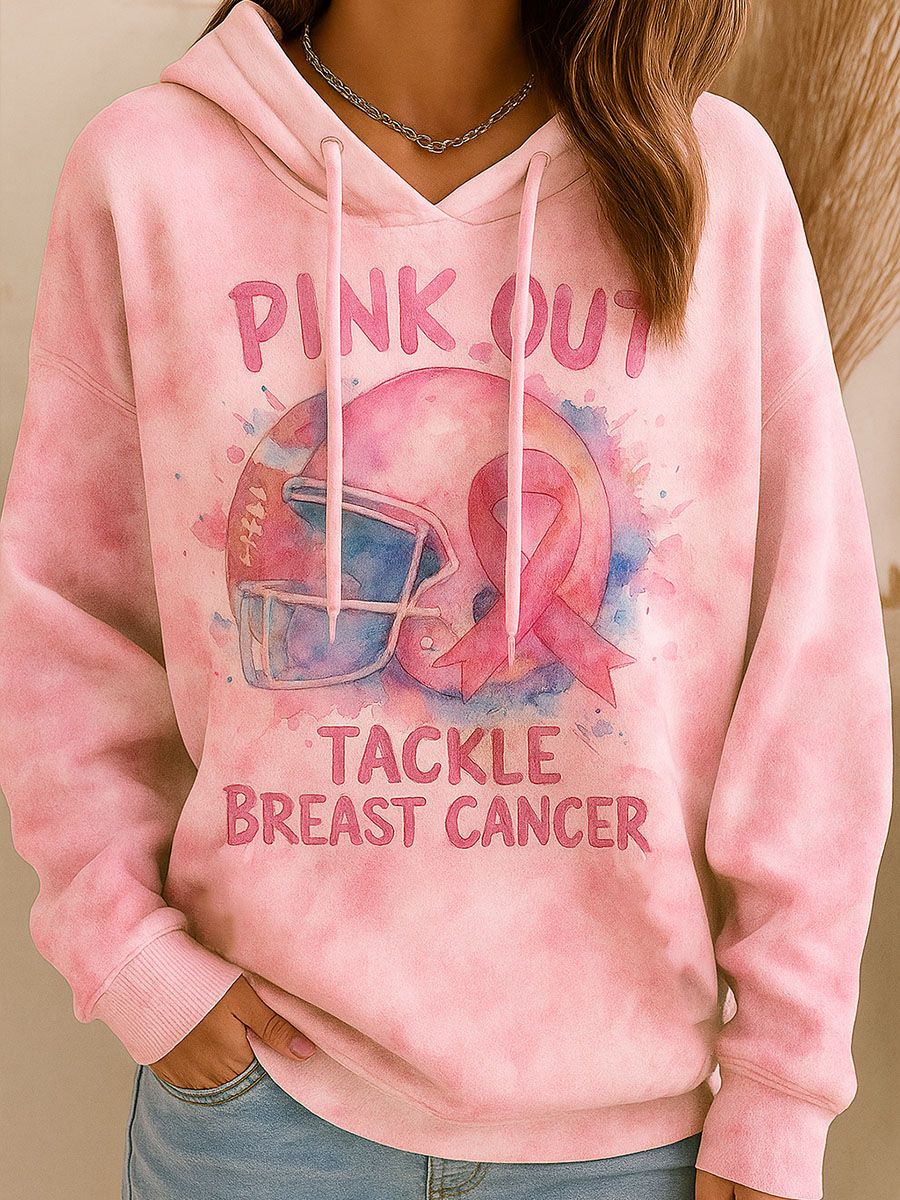 Breast Cancer Pink October Art Print Hoodie